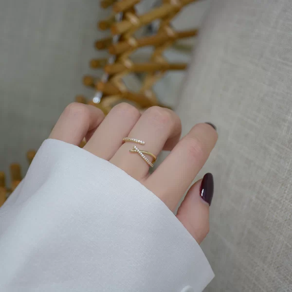 Casey Gold Adjustable Crossover Ring