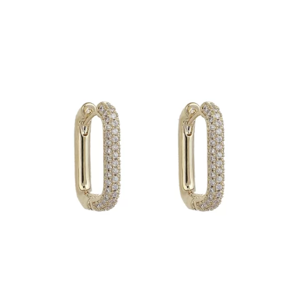 Abby Gold Plated Cubic Zirconia Square Earrings
