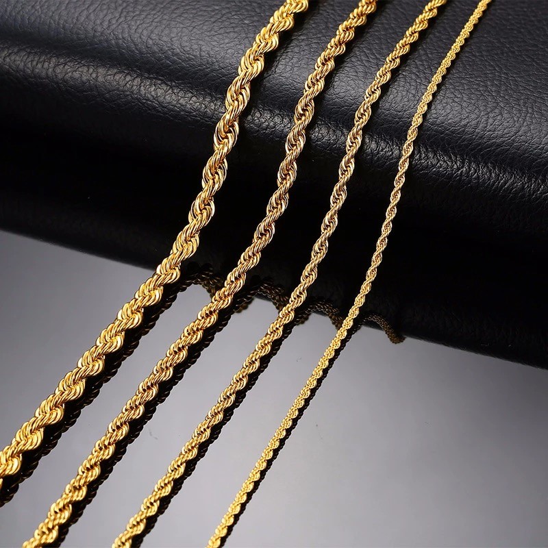 Mens Gold Plated 6mm Rope Chain - Glamourize UK