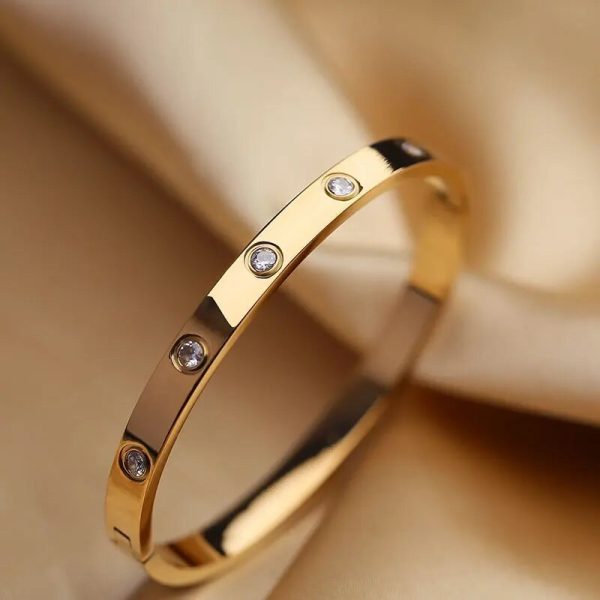 Luxury Gold Round Crystal Bracelet